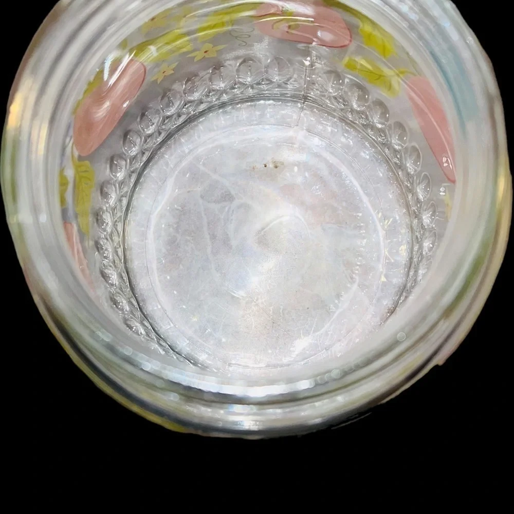 VINTAGE KIG Indonesia Clear Glass Canister Jar Tomato Kitchen Storage Screw Top